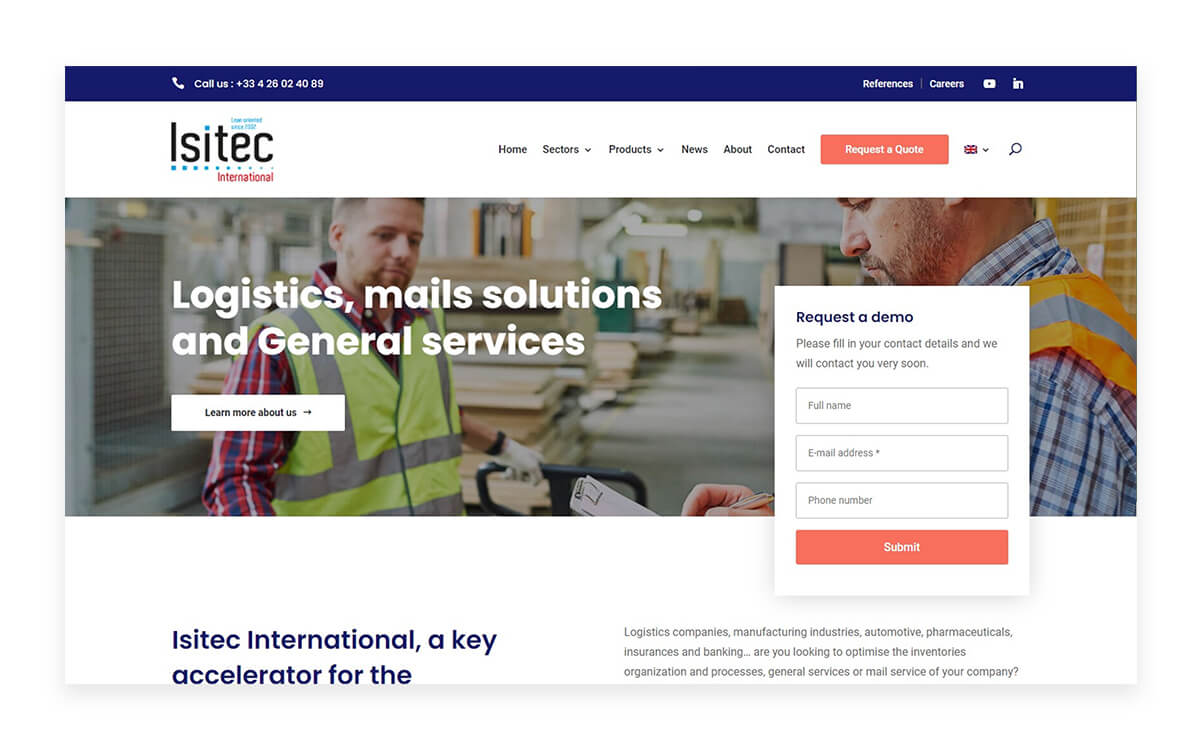 isitec website screenshot