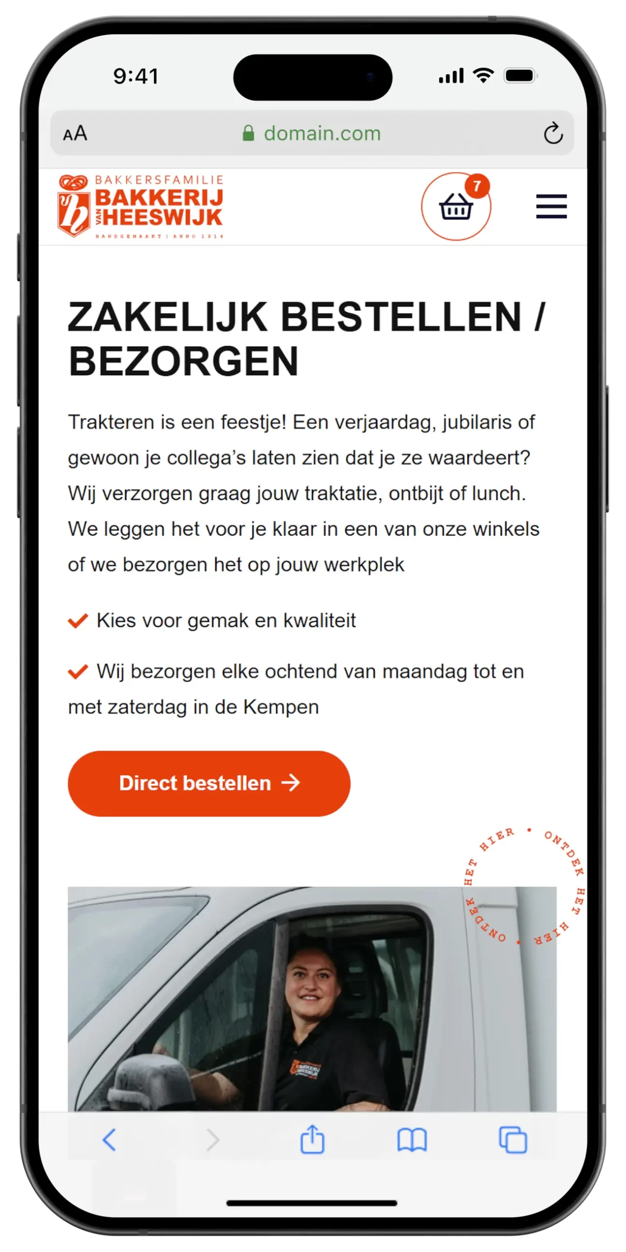 Zakelijk bestellen en bezorgen bij Bakkerij Van Heeswijk.