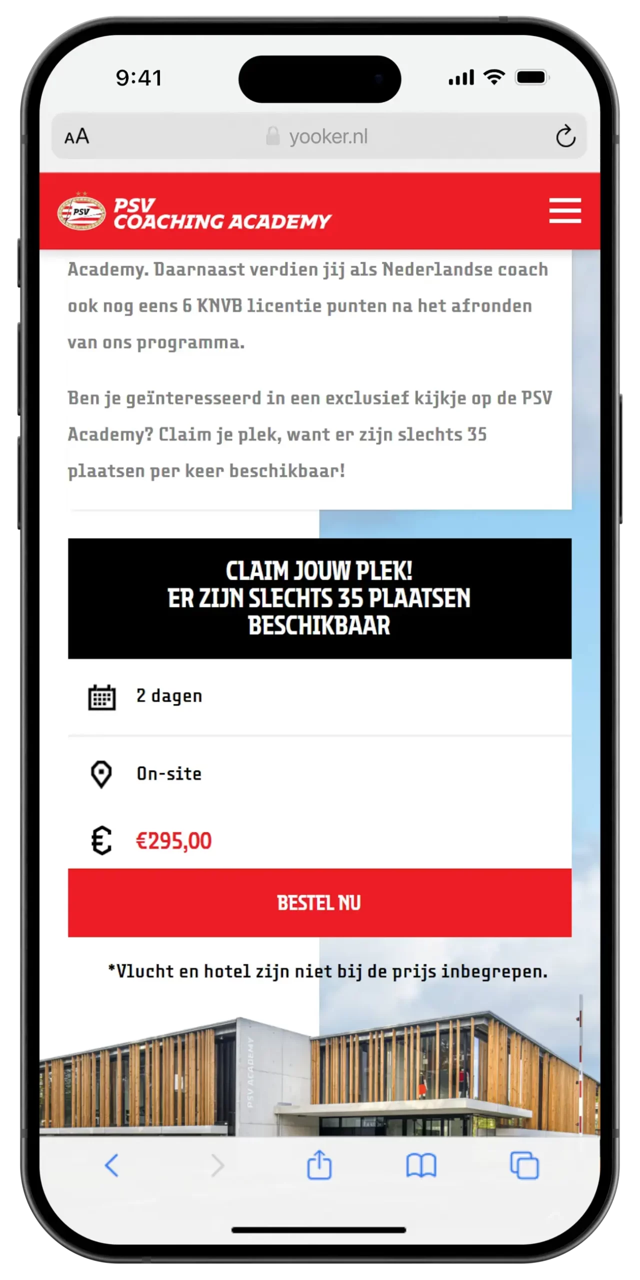 PSV Coaching Academy inschrijvingsaanbod, beperkte plaatsen beschikbaar.