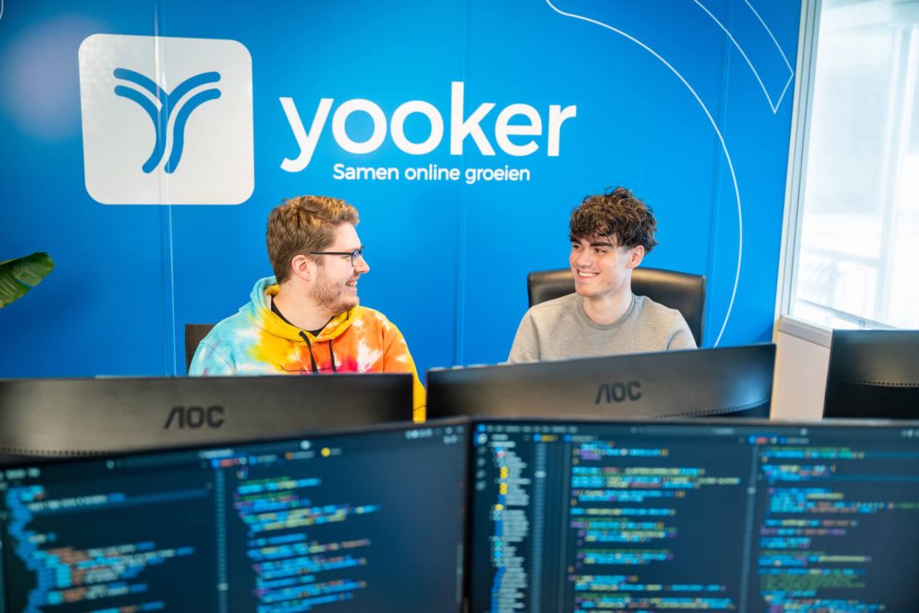 Twee programmeurs werken samen op kantoor