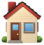Pictogram van een huis met rode dakpannen.