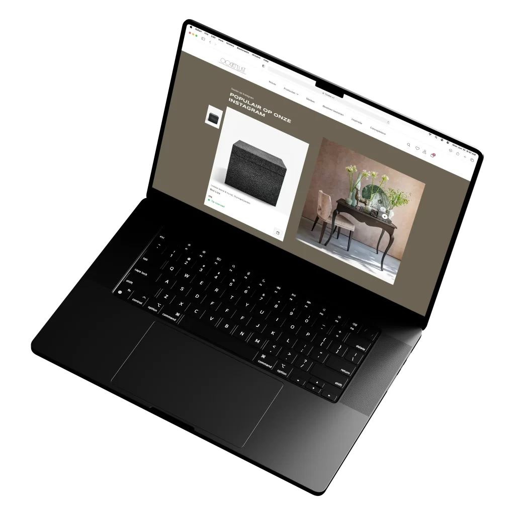 Laptop met open website op scherm