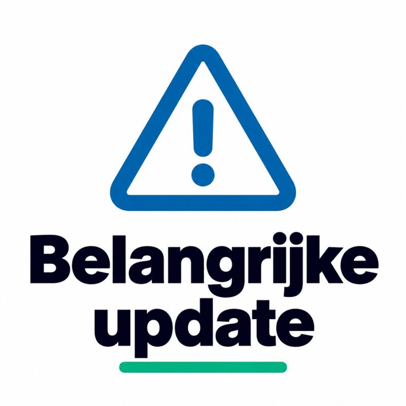 Waarschuwingsicoon met tekst Belangrijke update